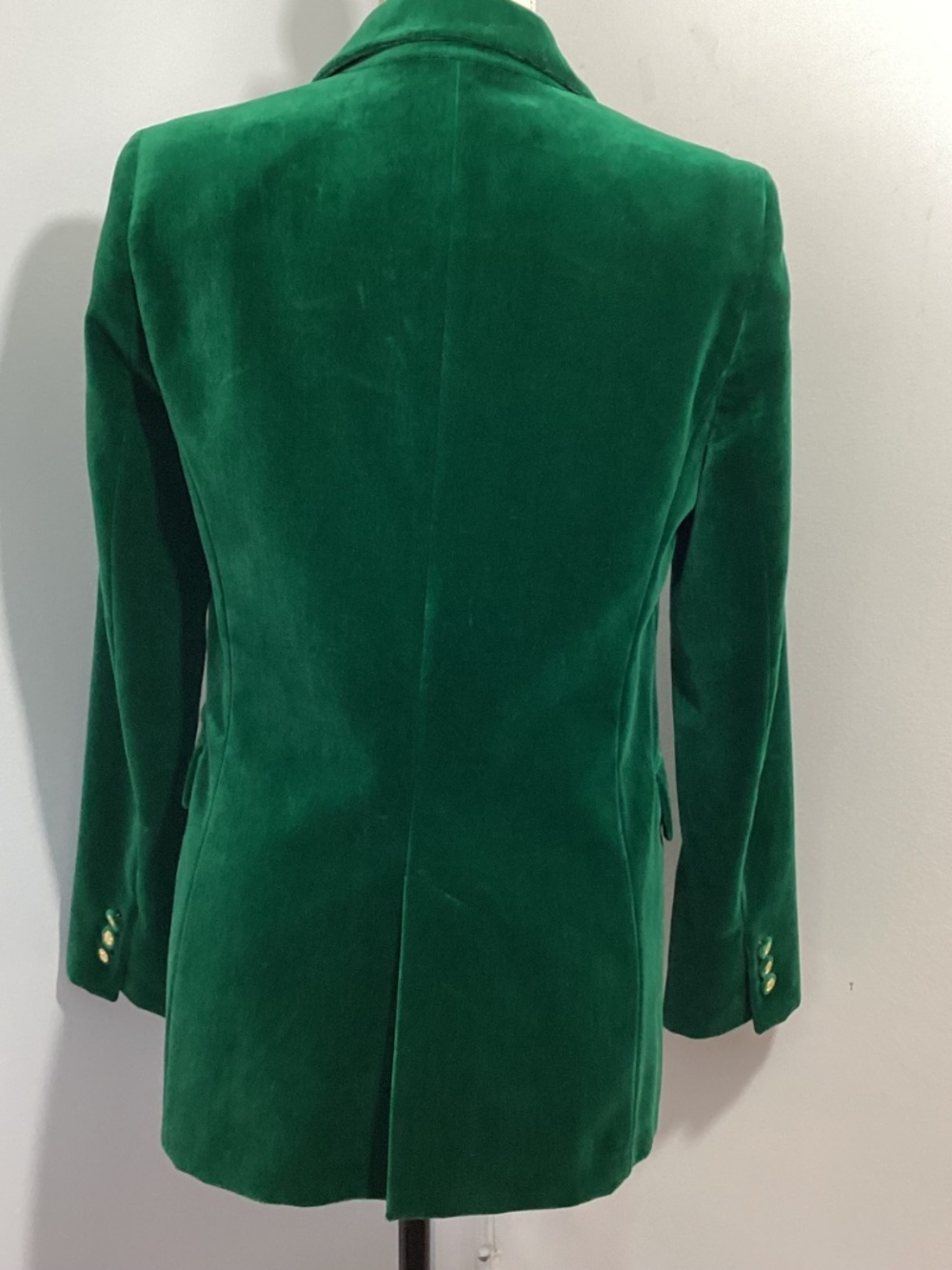 ZARA LIMITED EDITION SIZE M CHRISTMAS GREEN VELOUR BLAZER GOLG BUTTONS - Picture 6 of 8